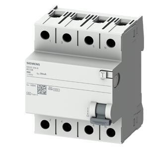 SIEMENS 5SV5346-6 4X63A 400V 30mA A FI TİPİ 70MM TRİFAZE 3FAZ-NÖTR BAĞLANTILI KAÇAK AKIM KORUMA RÖLESİ